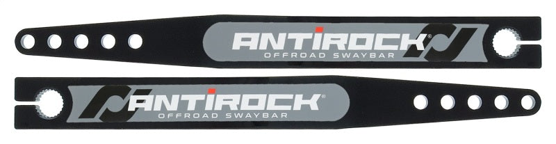 Load image into Gallery viewer, RockJock Antirock Fabricated Steel Sway Bar Arms 20in Long 18.195in C-C 5 Holes w/ Stickers Pair
