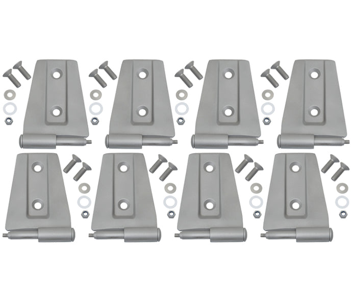 Kentrol 07-18 Jeep Wrangler JK Door Hinge Set 8 Pieces 4 Door Bare Grey