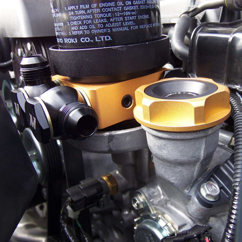 Load image into Gallery viewer, Mishimoto Oil Sandwich Plate w/ Rear-Mounted Thermostat

