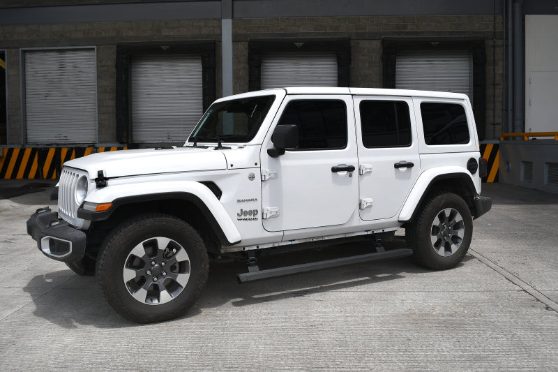 Load image into Gallery viewer, RealTruck 18-24 Jeep Wrangler 4dr VoltStep Electric Running Board Kit (Drilling Req.) - Tex. Blk
