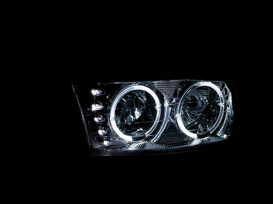 ANZO 1999-2006 Gmc Sierra 1500 Crystal Headlights w/ Halo and LED Chro ...