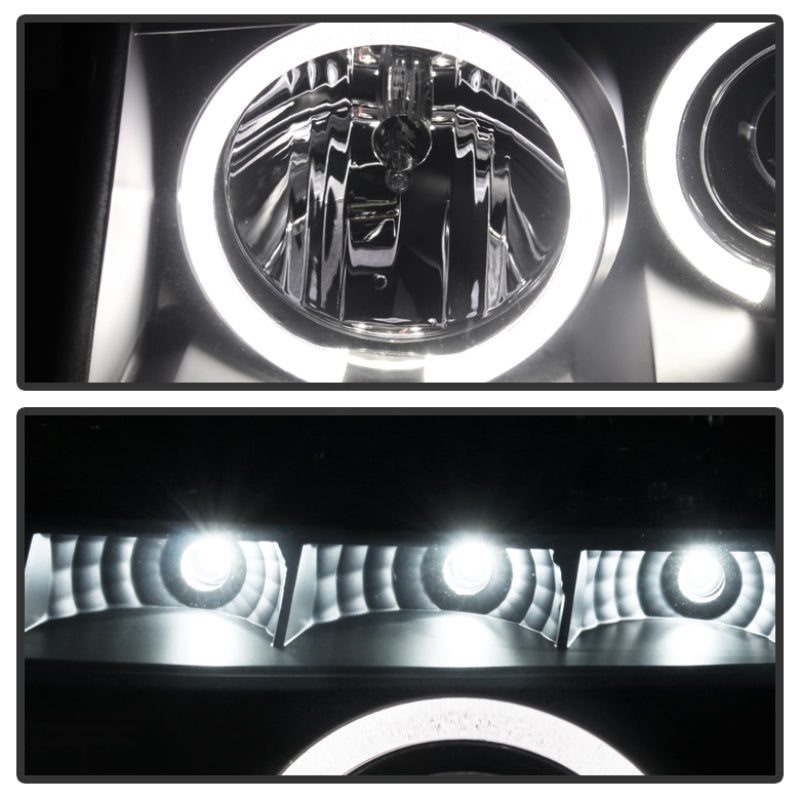 Load image into Gallery viewer, Spyder Nissan Titan 04-14 Projector Headlights LED Halo LED Blk Smke PRO-YD-NTI04-HL-BSM
