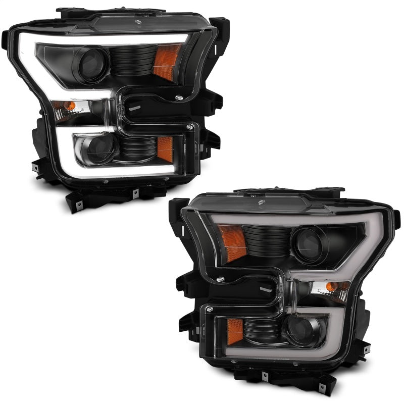 Load image into Gallery viewer, ANZO 2015-2017 Ford F-150 Projector Headlights w/ Plank Style Switchback Black w/ Amber
