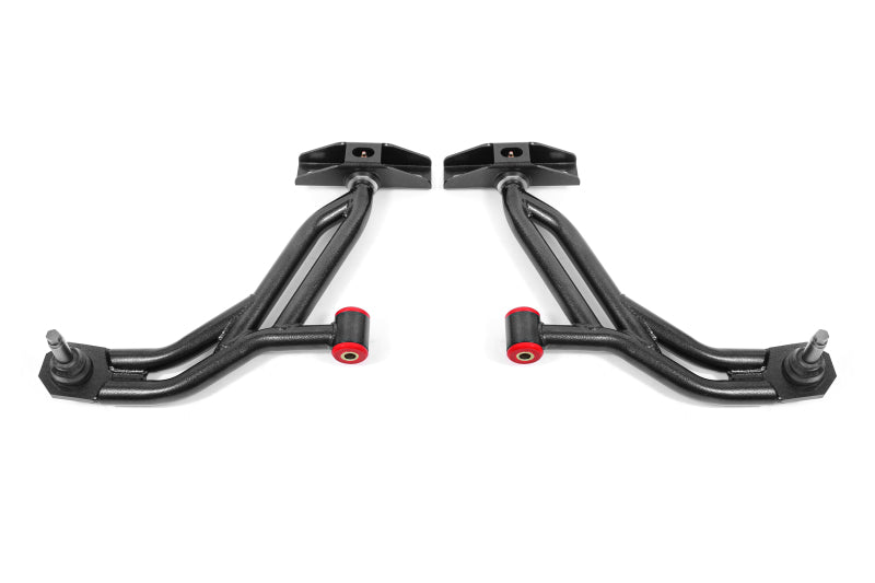 Load image into Gallery viewer, BMR 10-14 Ford Mustang Non-Adj. Lower A-Arms Delrin/Rod w/ 19mm Tall Ball Joint - Black Hammertone
