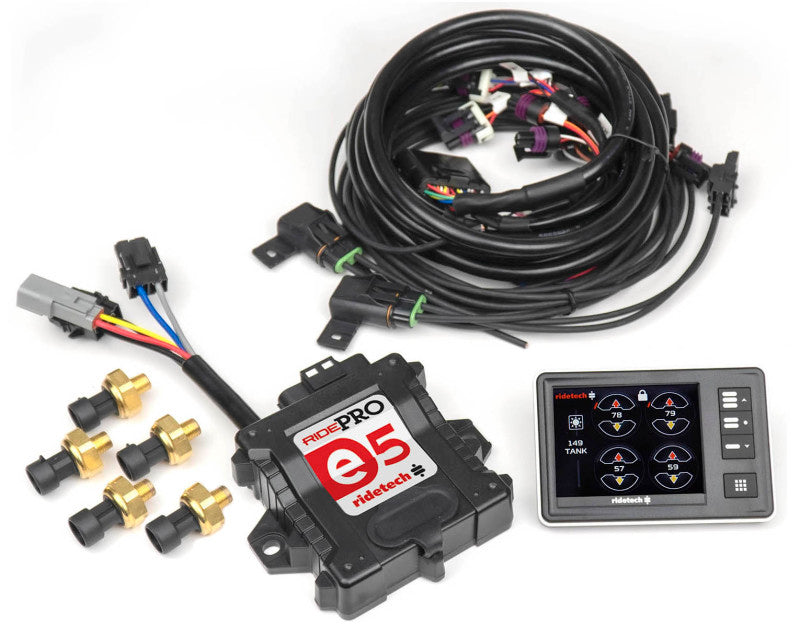 Load image into Gallery viewer, Ridetech RidePro E5 Air Ride Suspension Control System 3 Gallon Single Compressor 1/4in Valves

