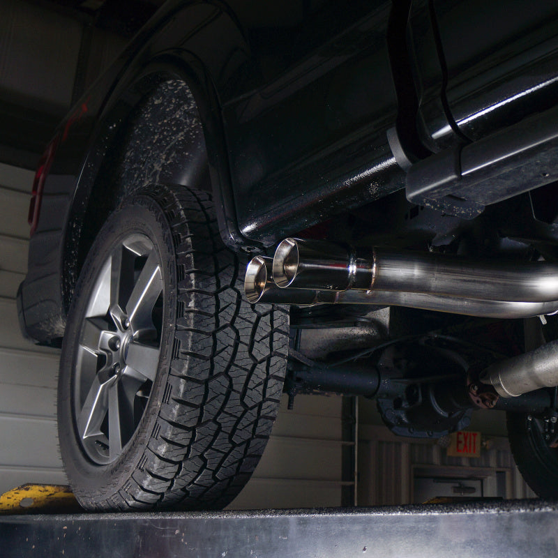 Load image into Gallery viewer, Stainless Works 2015-18 F-150 Exhaust X-Pipe Resonator Muffler Exits In Front Of Passenger Rear Tire
