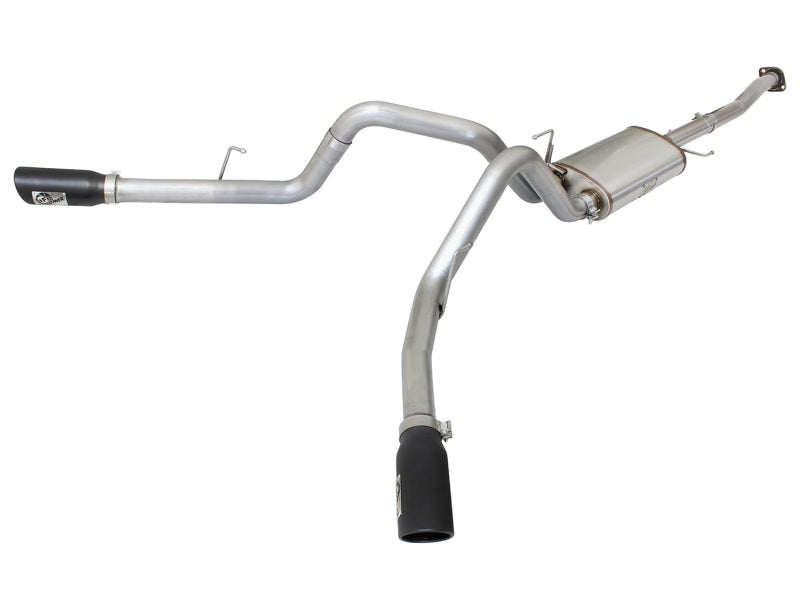 Load image into Gallery viewer, aFe MACHForce XP Exhaust 3in SS Dual Side Exit CB w/ Black Tips 2015 Ford F150 5.0L V8 CC/SB EC/LB
