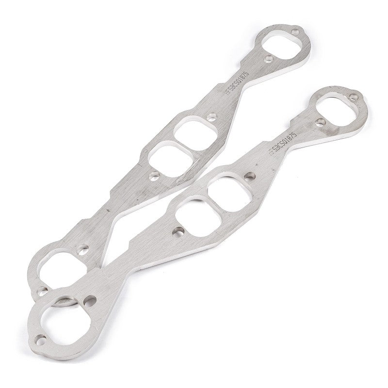 Load image into Gallery viewer, Stainless Works Small Block Chevy Squared Oval Port Header 304SS Exhaust Flanges 1-3/4in Primaries
