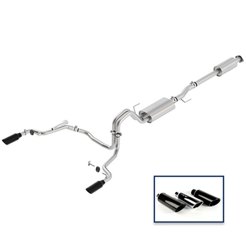 Load image into Gallery viewer, Ford Racing 15-18 F-150 5.0L Cat-Back Touring Exhaust System - Rear Exit Black Chrome Tips
