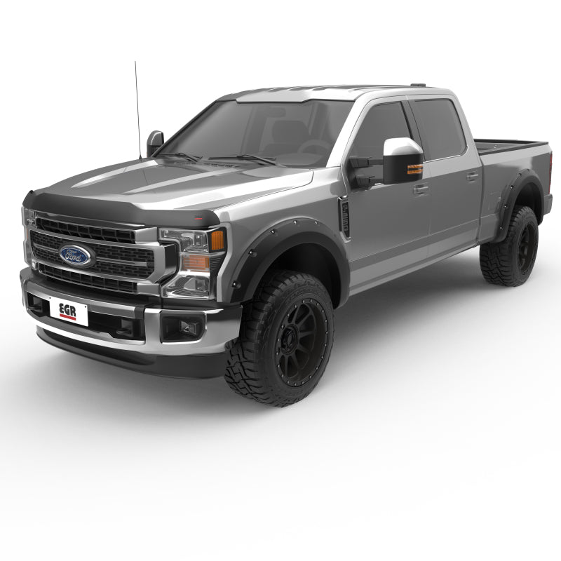 Load image into Gallery viewer, EGR 17+ Ford F-250/F-350 Superguard Hood Shield - Smoke Finish
