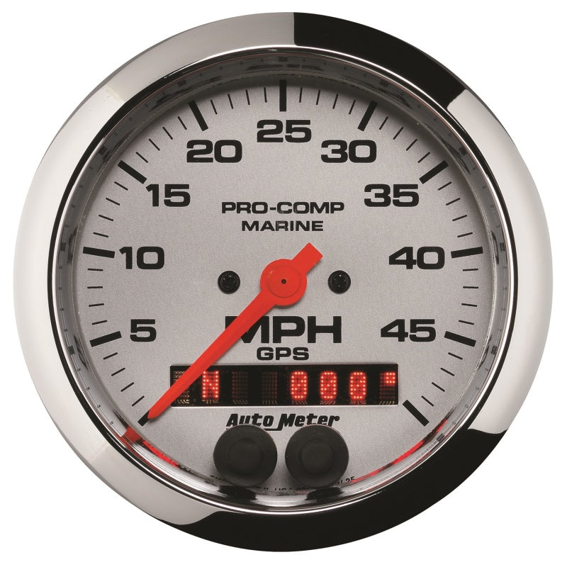 Load image into Gallery viewer, Autometer Marine Chrome Ultra-Lite 3-3/8in 50MPH GPS Speedometer Gauge
