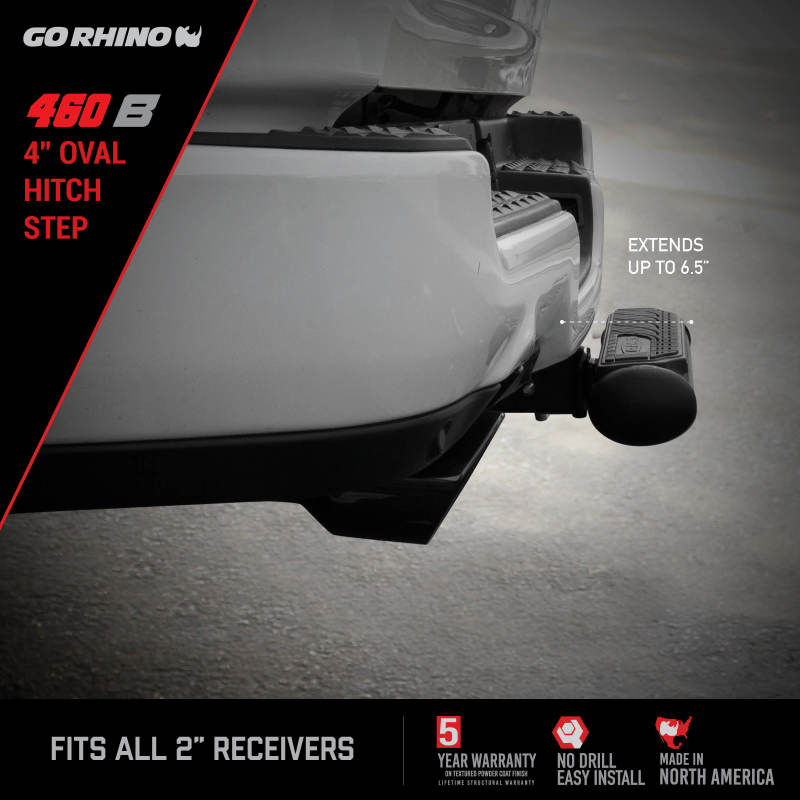 Load image into Gallery viewer, Go Rhino 4in Oval Hitch Step - Black
