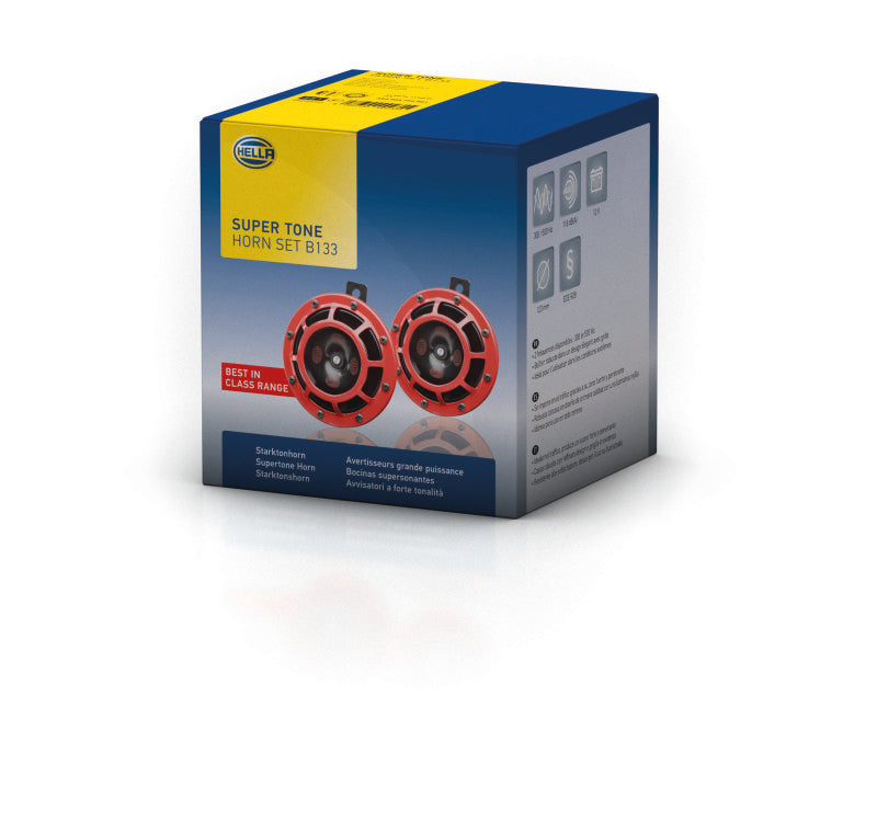 Load image into Gallery viewer, Hella Supertone Horn Kit 12V 300/500HZ Red (003399803 = 003399801)
