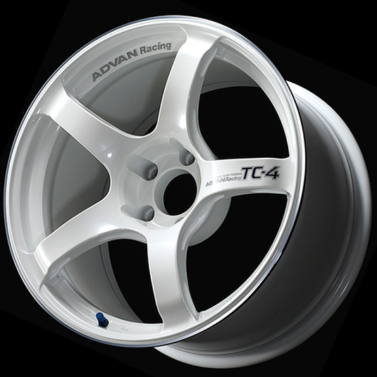 Advan TC4 18x8 +47 5x100 Racing White Metallic and Ring Wheel