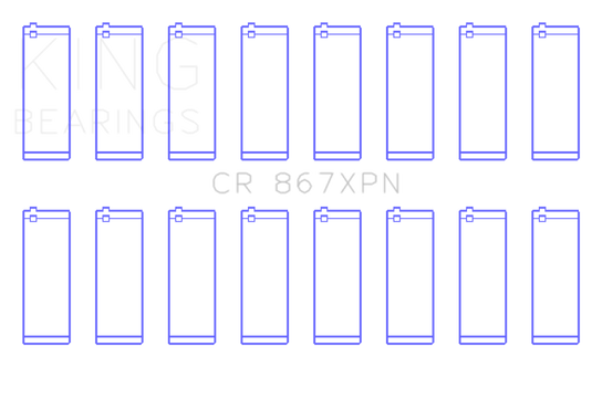 King GM 265CI 4.3L V8/283CI 4.7L V8/302CI 5.0L V8 (Size STD) Tri-Metal Performance Rod Bearing Set