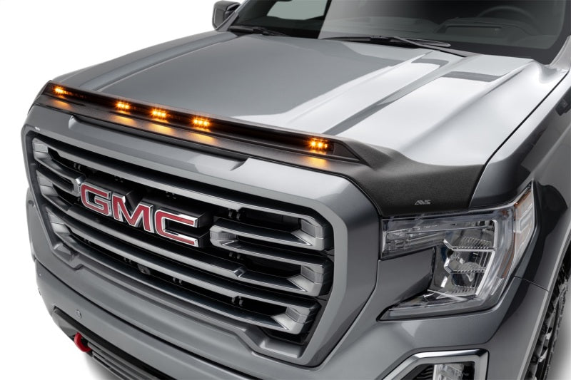 Load image into Gallery viewer, AVS 19-22 GMC Sierra 1500 Aeroskin Low Profile Hood Shield w/ Lights - Black
