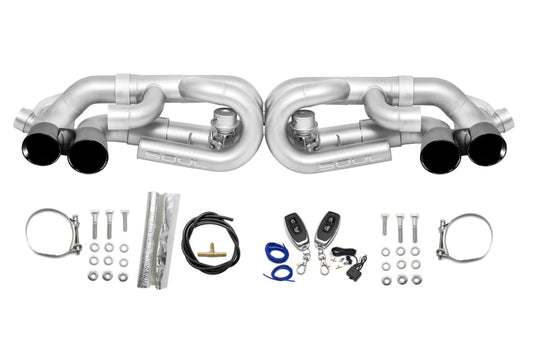 SOUL 12-16 Porsche 991.1 Carrera Base (without PSE) Valved Per. Exhaust - Black Chrome Tips - w/ VC