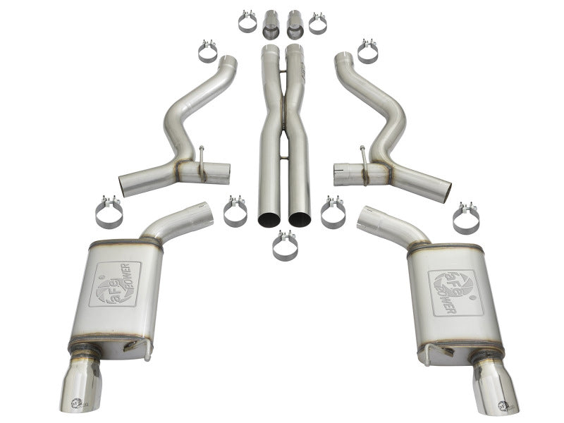 Load image into Gallery viewer, aFe MACHForce XP 3in Sport Tone Cat-Back Exhausts w/ Polished Tips 15-17 Ford Mustang V6/V8
