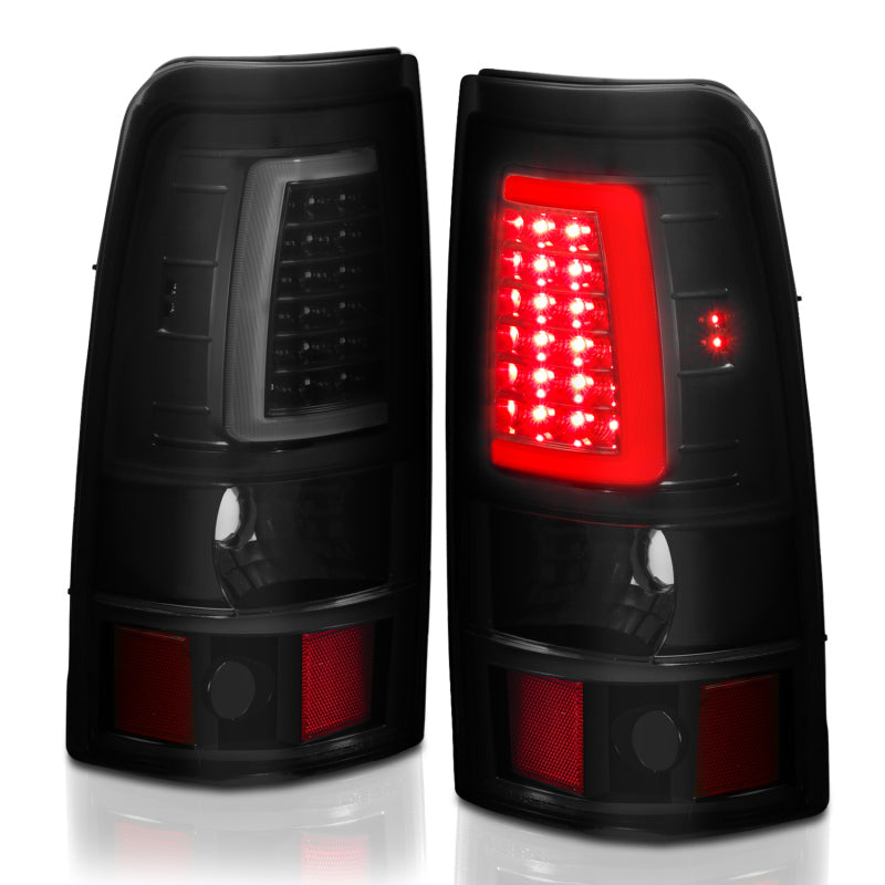 Load image into Gallery viewer, ANZO 2003-2006 Chevy Silverado 1500 LED Taillights Plank Style Black w/Smoke Lens
