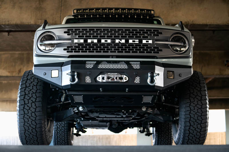 Load image into Gallery viewer, DV8 Offroad 2021+ Ford Bronco Front Bumper Winch Capable w/ Optional Bull Bar/Aux Light Opening
