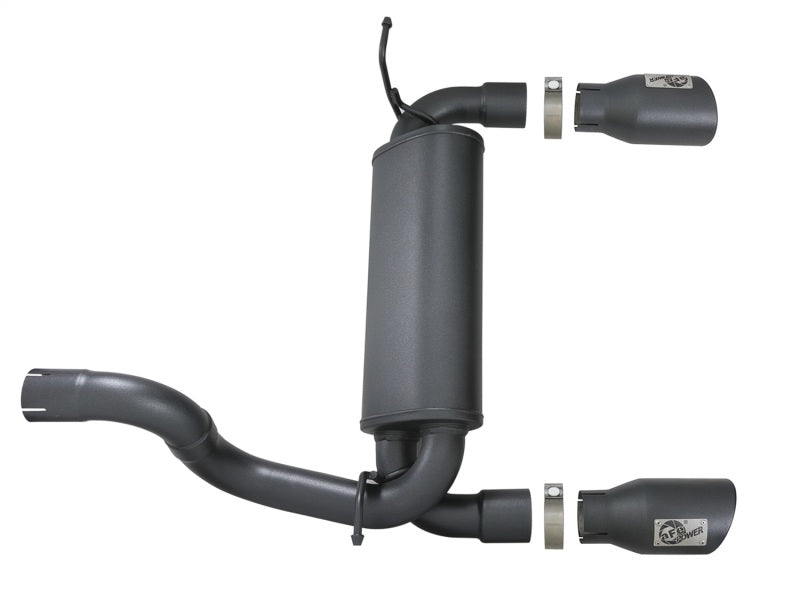 Load image into Gallery viewer, aFe Rebel Series 2.5in 409 SS Axle-Back Exhaust w/ Black Tips 2018+ Jeep Wrangler (JL) V6 3.6L
