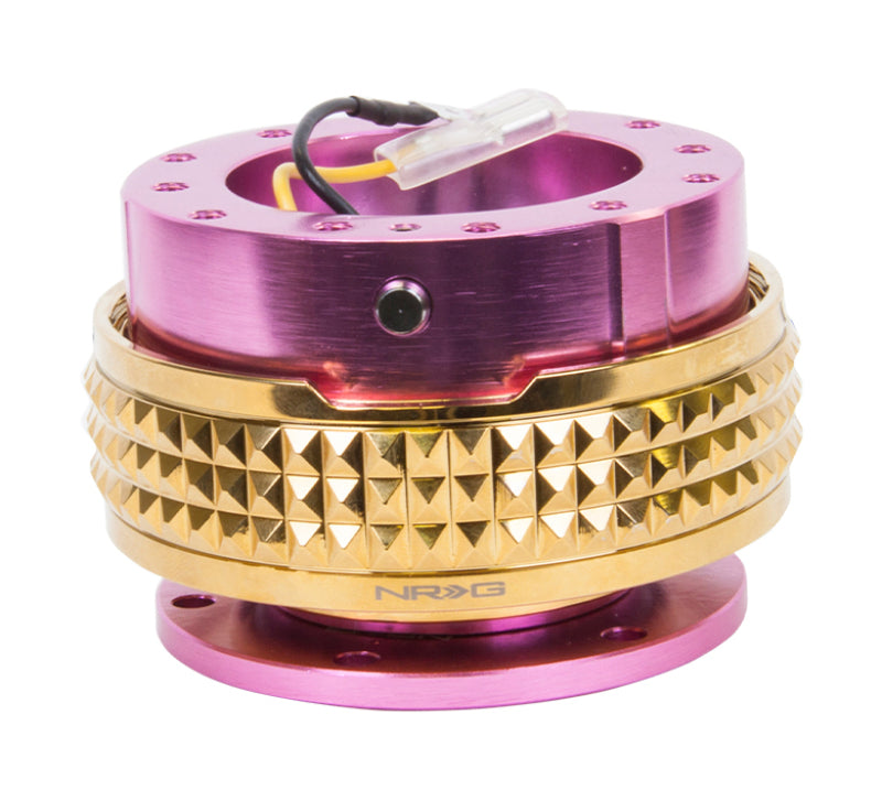 Load image into Gallery viewer, NRG Quick Release Kit - Pyramid Edition - Pink Body / Chrome Gold Pyramid Ring
