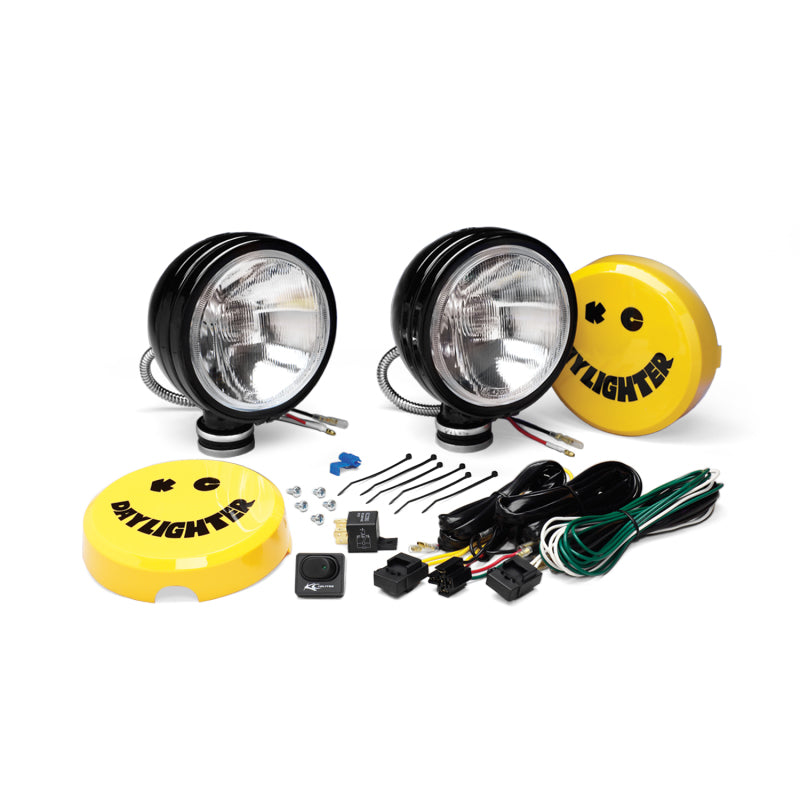 Load image into Gallery viewer, KC HiLiTES Daylighter 6in. Halogen Light 100w Spread Beam (Pair Pack System) - Black SS
