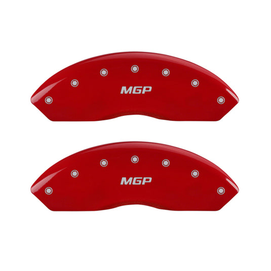 MGP 4 Caliper Covers Engraved Front & Rear MGP Red Finish Silver Char 1988 Chevrolet Corvette