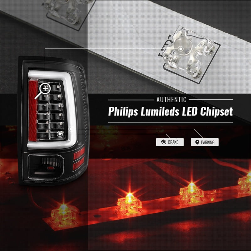 Load image into Gallery viewer, Spyder Dodge Ram 09-18 LED Tail Lights - All Black ALT-YD-DRAM09V2-LED-BKV2 (Incandescent Only)
