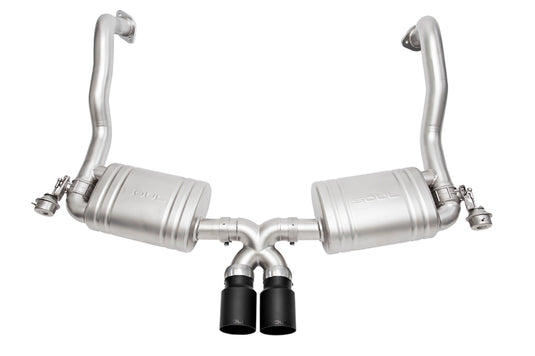SOUL 15-16 Porsche 981 GT4 / Spyder Performance Exhaust - Straight Cut Satin Black Tips