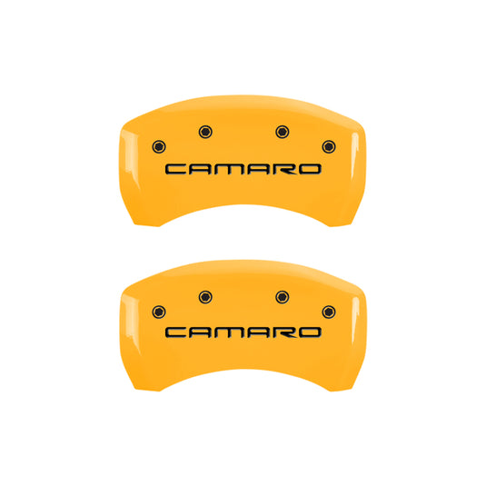 MGP 4 Caliper Covers Engraved F & R Gen 4/Camaro Yellow Finish Black Char 2000 Chevrolet Camaro