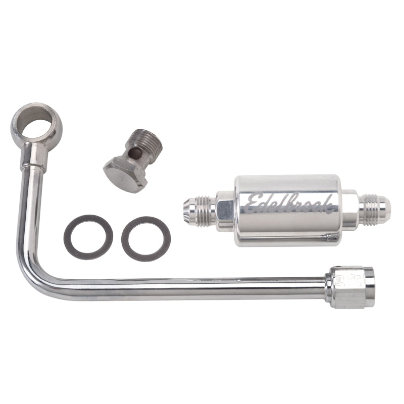 Load image into Gallery viewer, Edelbrock 3/8In Hard Fuel Line w/ -6 B-Nut and Polished Filter
