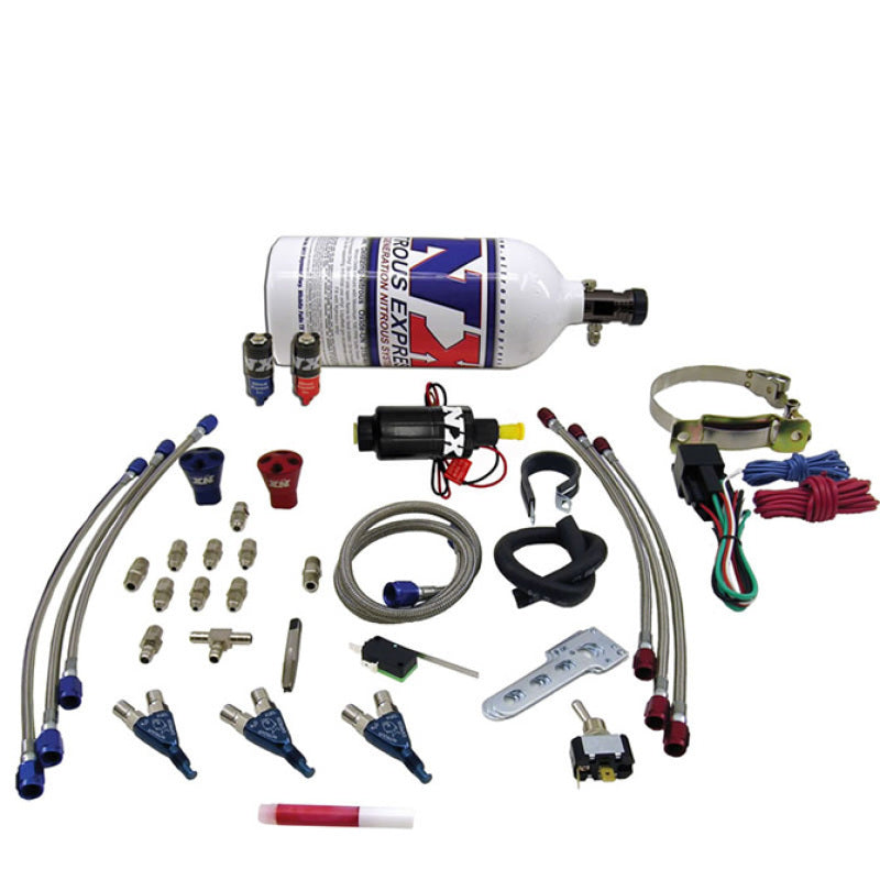 Load image into Gallery viewer, Nitrous Express Three Cyl Piranha Nitrous Kit w/2.5lb Bottle
