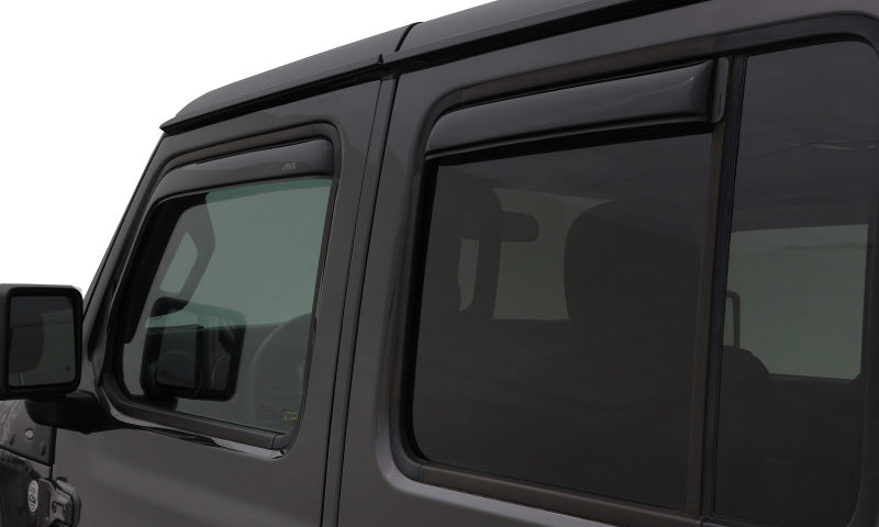 Load image into Gallery viewer, AVS 07-18 Jeep Wrangler Unlimited Ventvisor In-Channel Front &amp; Rear Window Deflectors 4pc - Smoke
