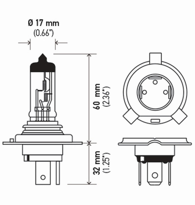 Load image into Gallery viewer, Hella Bulb H4 12V 60/55W P43T T4625 (2)
