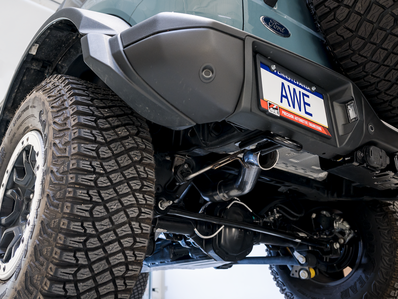Load image into Gallery viewer, AWE Tuning 2021+ Ford Bronco 0FG Exhaust (No Tips) w/ Bash Guard
