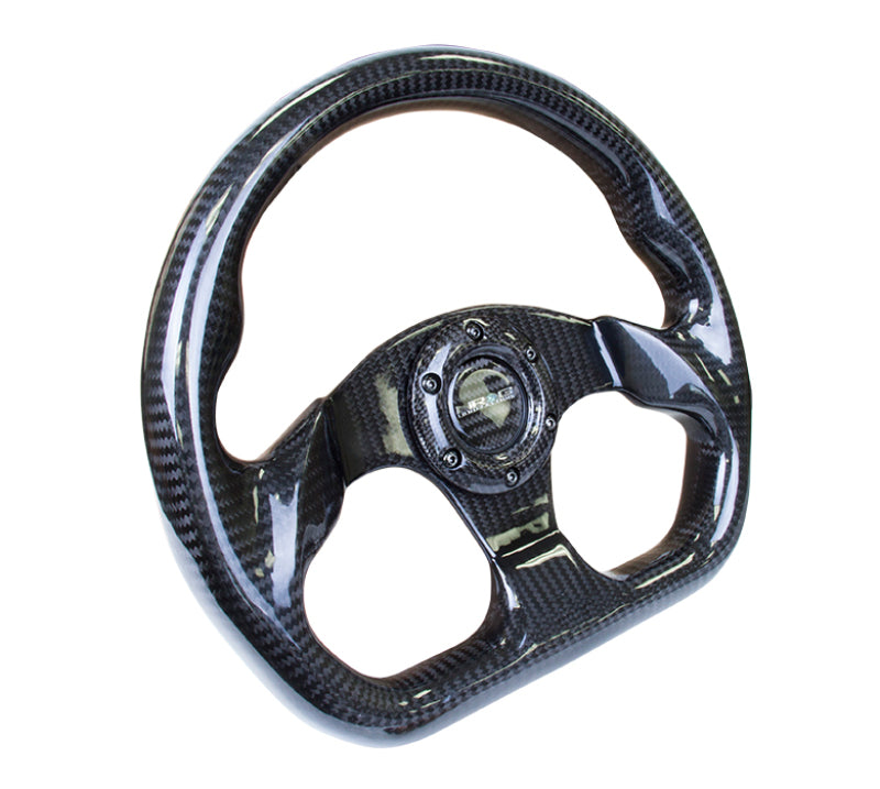 Load image into Gallery viewer, NRG Carbon Fiber Steering Wheel (320mm) Flat Bottom w/Shiny Black Carbon
