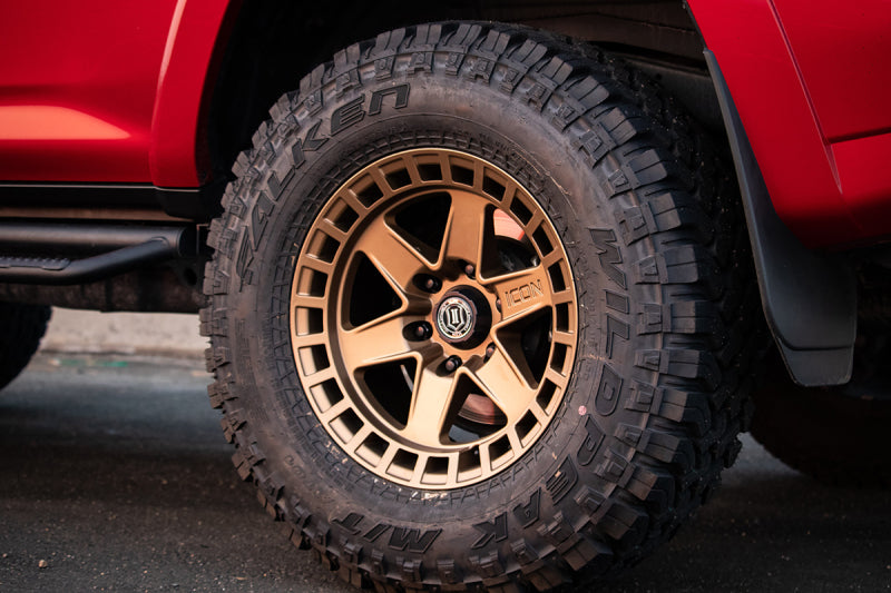 Load image into Gallery viewer, ICON Raider 17x8.5 6x5.5 0mm Offset 4.75in BS Satin Brass Wheel
