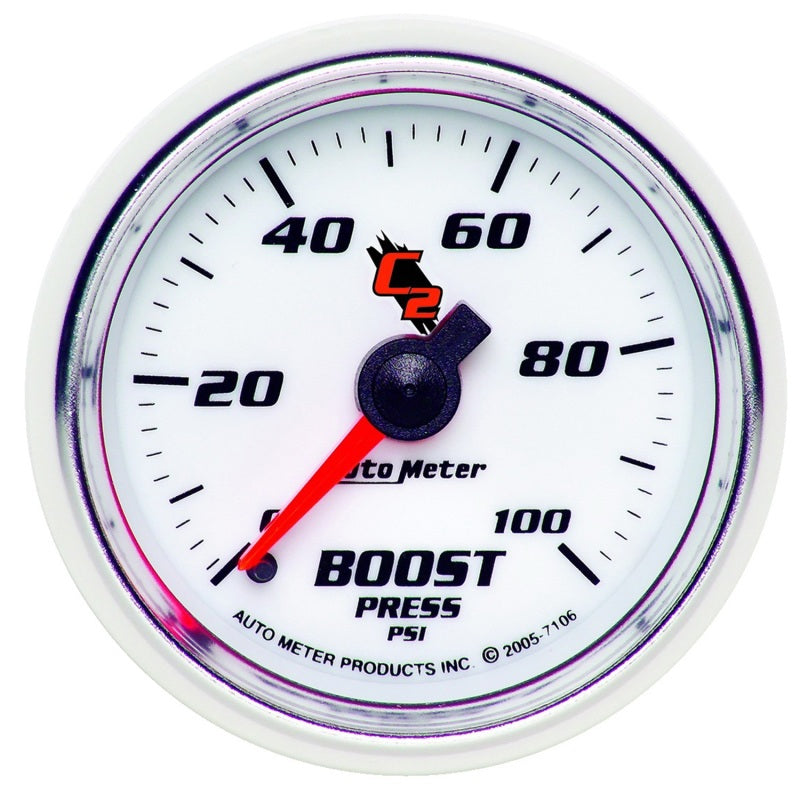Load image into Gallery viewer, Autometer C2 52mm 0-100 PSI Mechanical Boost Gauge
