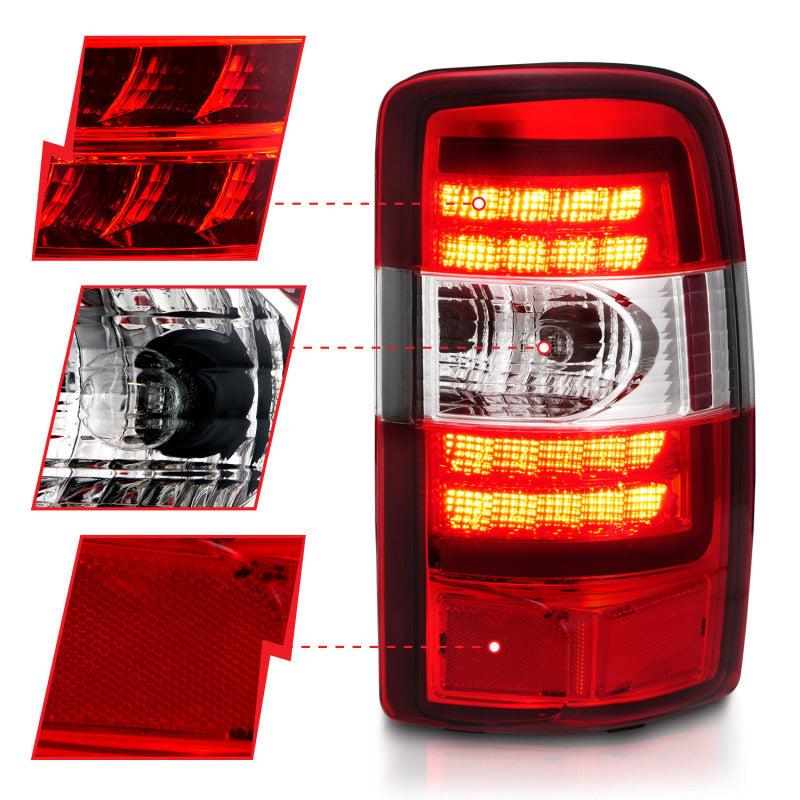 Load image into Gallery viewer, ANZO 2000-2006 Chevrolet Tahoe LED Tail Lights w/ Red Lens Chrome Housing
