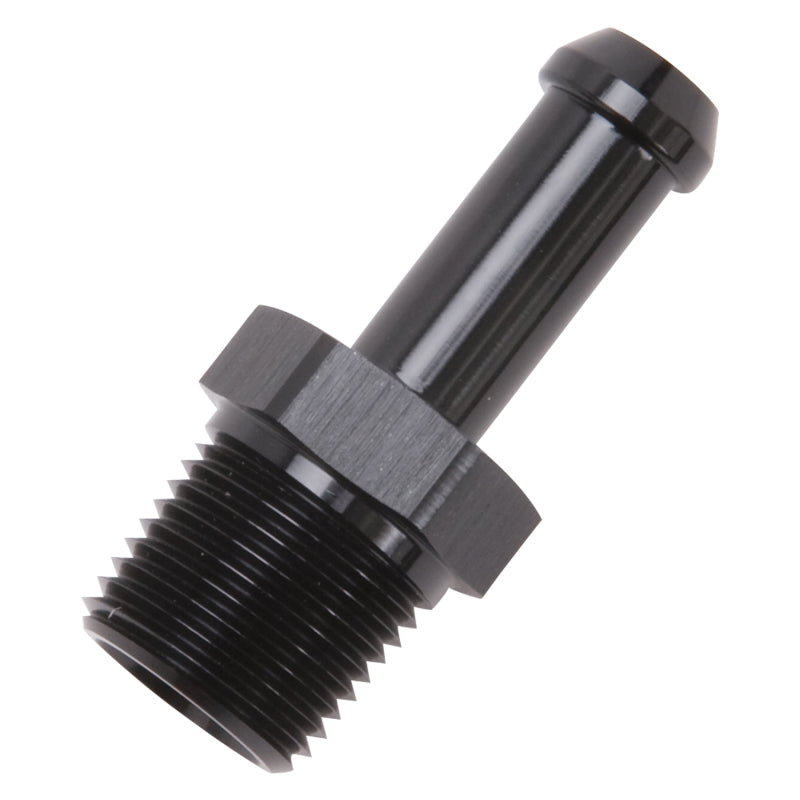 Load image into Gallery viewer, Edelbrock Hose End Straight 3/8In NPT to 3/8In Barb Black Anodize
