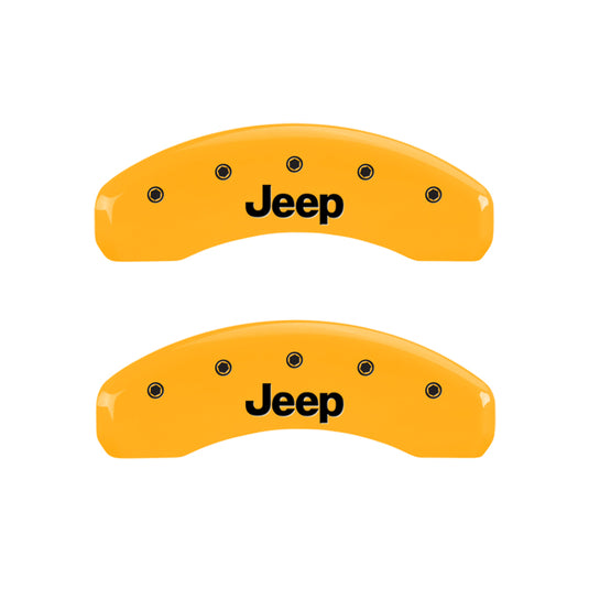 MGP 4 Caliper Covers Engraved Front & Rear Jeep Yellow Finish Black Char 2006 Jeep Commander