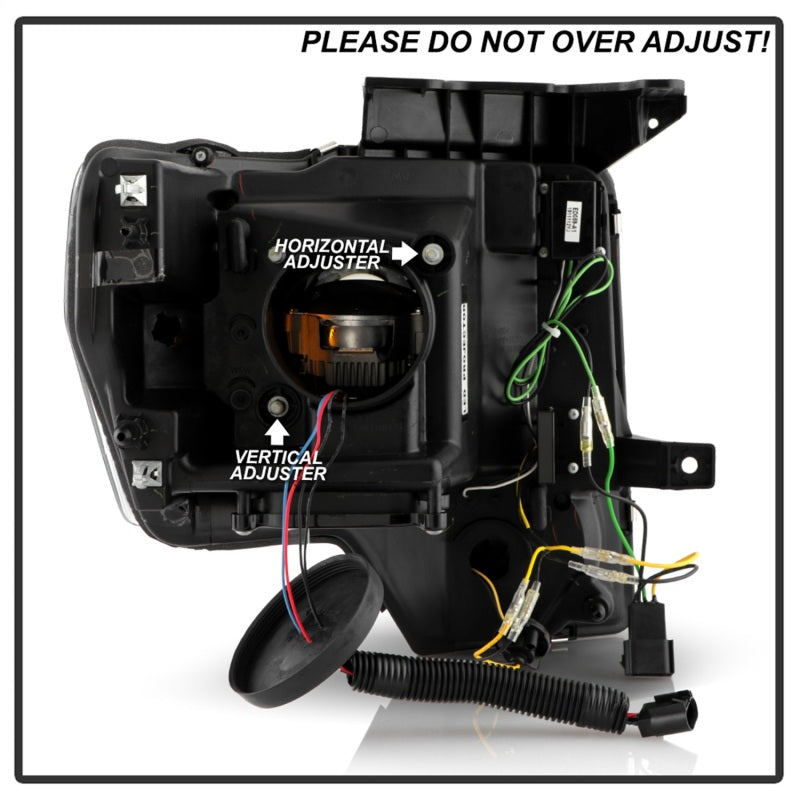 Load image into Gallery viewer, Spyder Ford F150 09-14 Halogen Light Bar Projector Headlights Black PRO-YD-FF15009PL-SEQ-BK
