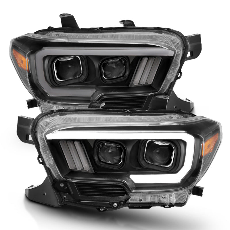 Load image into Gallery viewer, ANZO 2016-2017 Toyota Tacoma Projector Headlights w/ Plank Style Switchback Black w/ Amber

