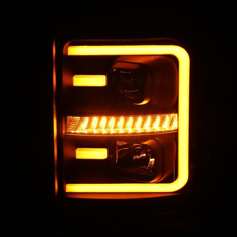 Load image into Gallery viewer, ANZO 2011-2016 Ford F250 Projector Headlights w/ Plank Style Switchback Black w/ Amber
