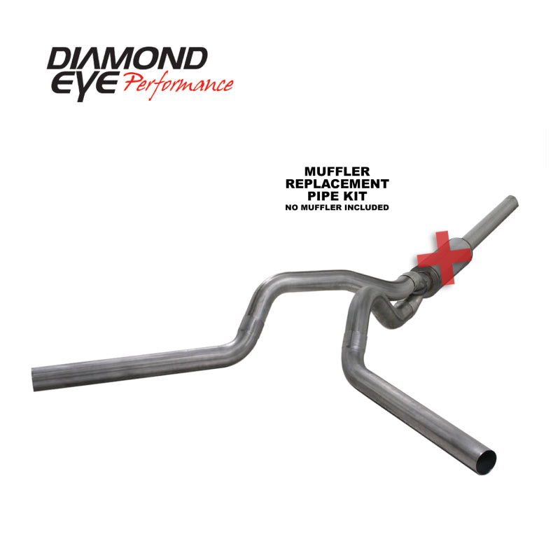 Load image into Gallery viewer, Diamond Eye KIT 4in Catback MFLR RPLCMENT PIPE DUAL SS: 2004.5-2007.5 DODGE CUMMINS 600
