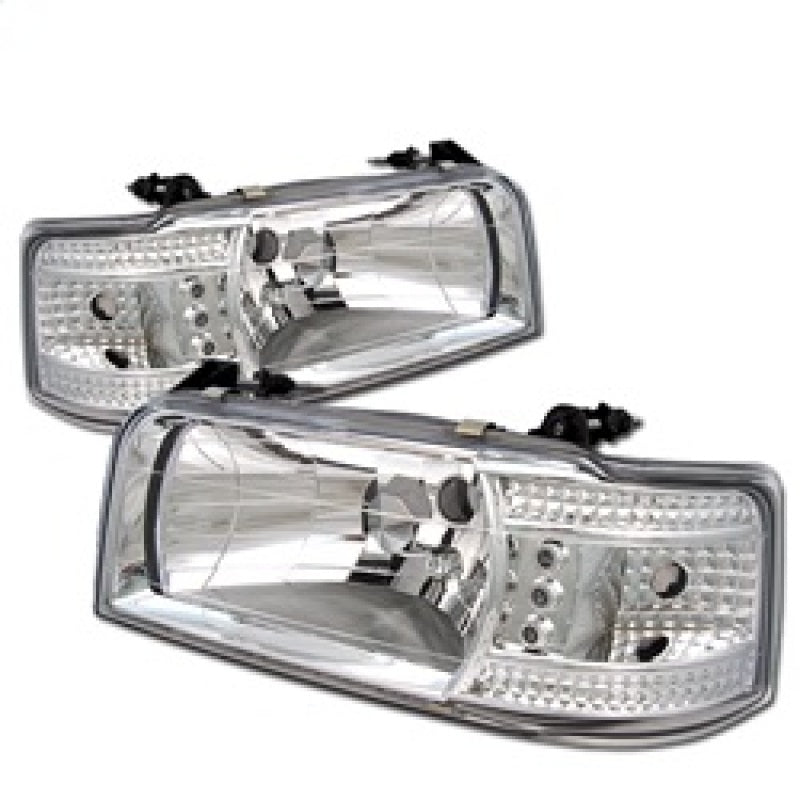 Load image into Gallery viewer, Spyder Ford F150 92-96/Ford Bronco 92-96 1PC LED ( LEDs)Crystal Headlights Chrm HD-YD-FB92-1PC-C
