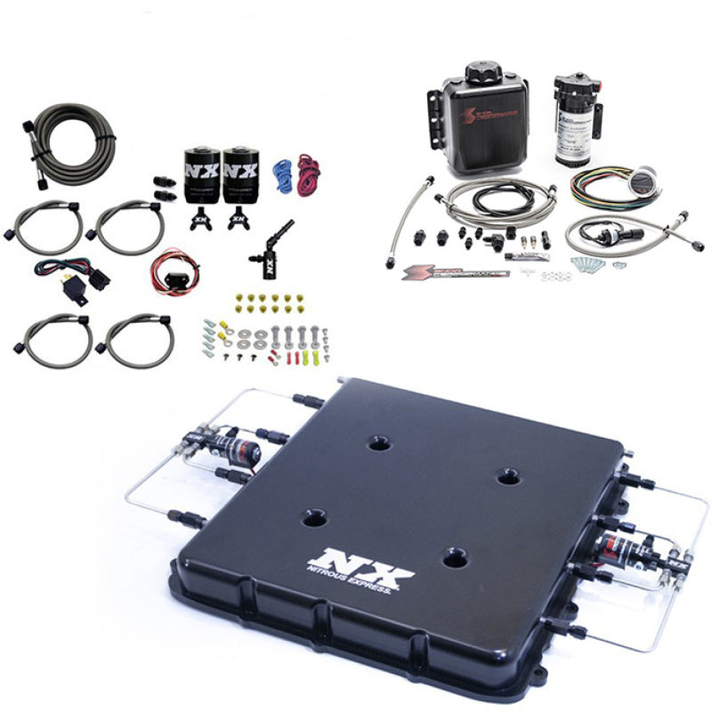 Load image into Gallery viewer, Nitrous Express Nitrous &amp; Water Injection Nitrous Kit w/Billet LT4 Supercharger Lid w/o Bottle
