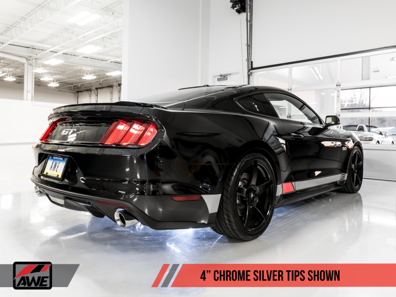 Load image into Gallery viewer, AWE Tuning S550 Mustang GT Cat-Back Exhaust - Track Edition (Chrome Silver Tips)
