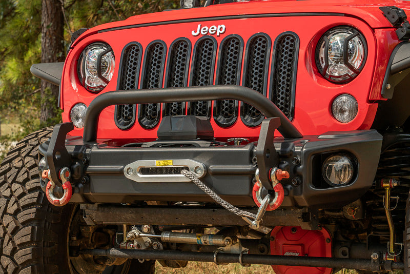 Load image into Gallery viewer, Rugged Ridge Arcus Front Bumper Tube Overrider Black JK
